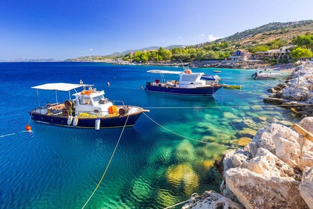Boats near Zakynthos