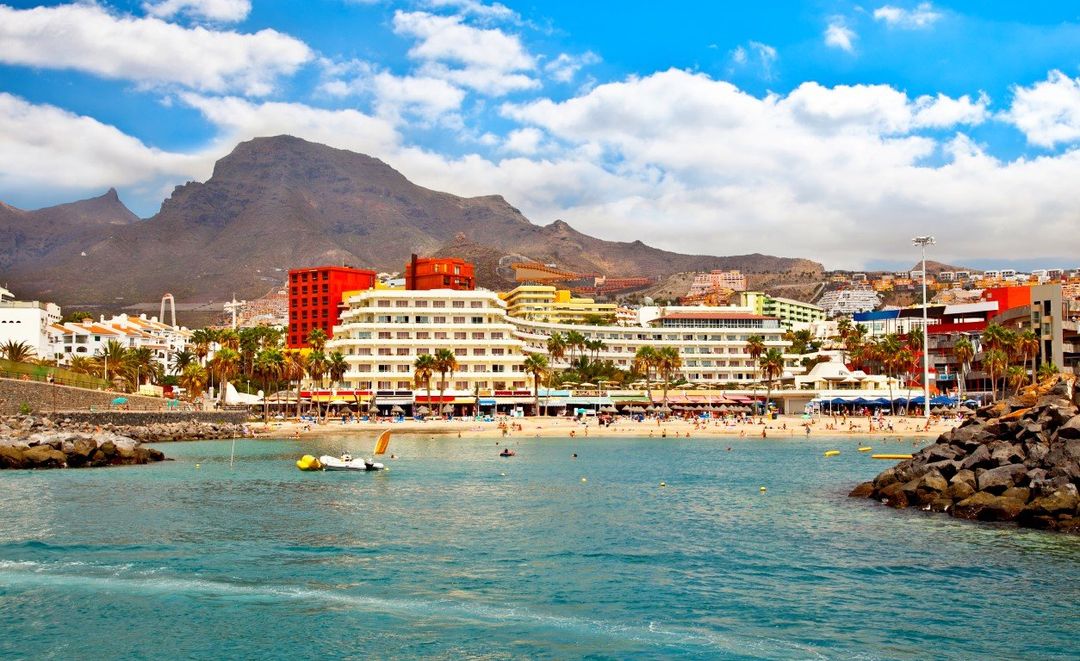 View of Los Cristianos, Tenerife, from the sea