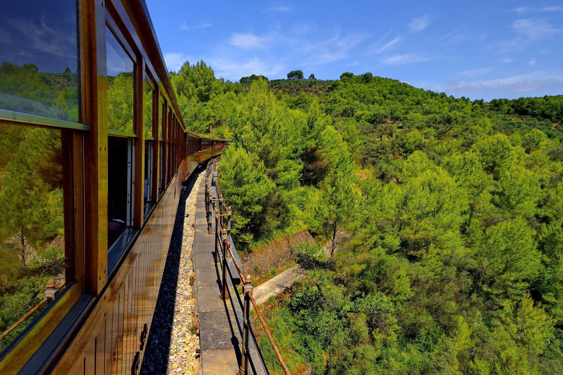 The scenic railway journey from Sóller to Palma