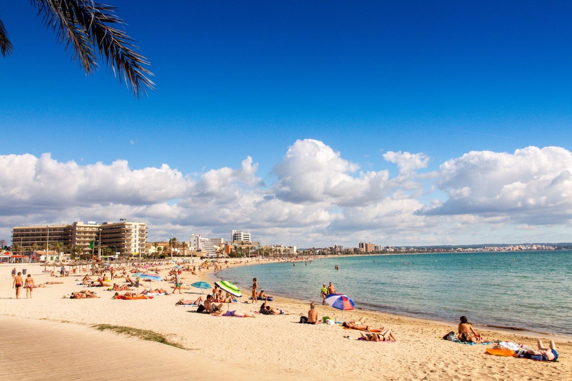 The golden sand of Playa de Palma, close to the city centre