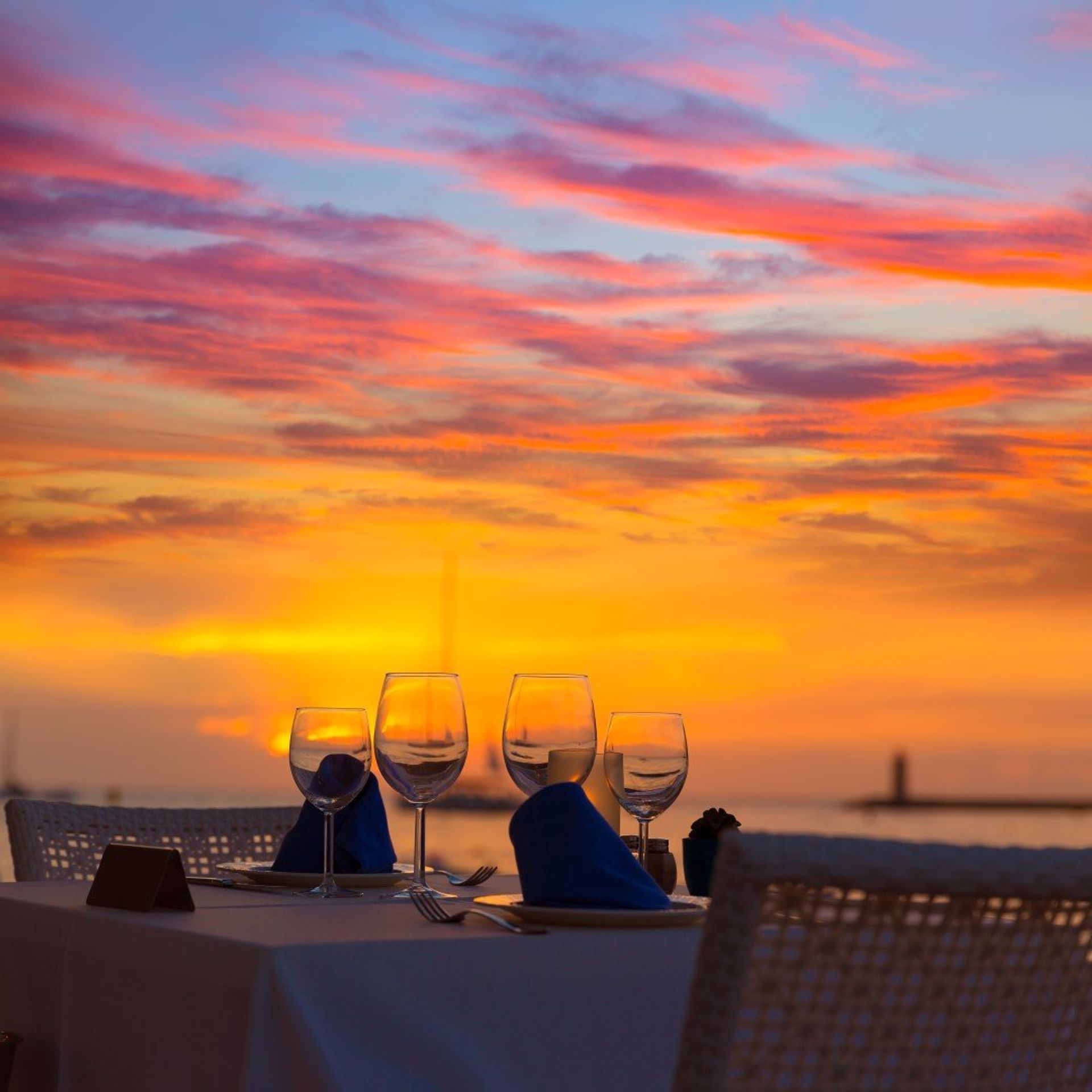 Romantic sunset from one of Andratx's many seafront restaurants