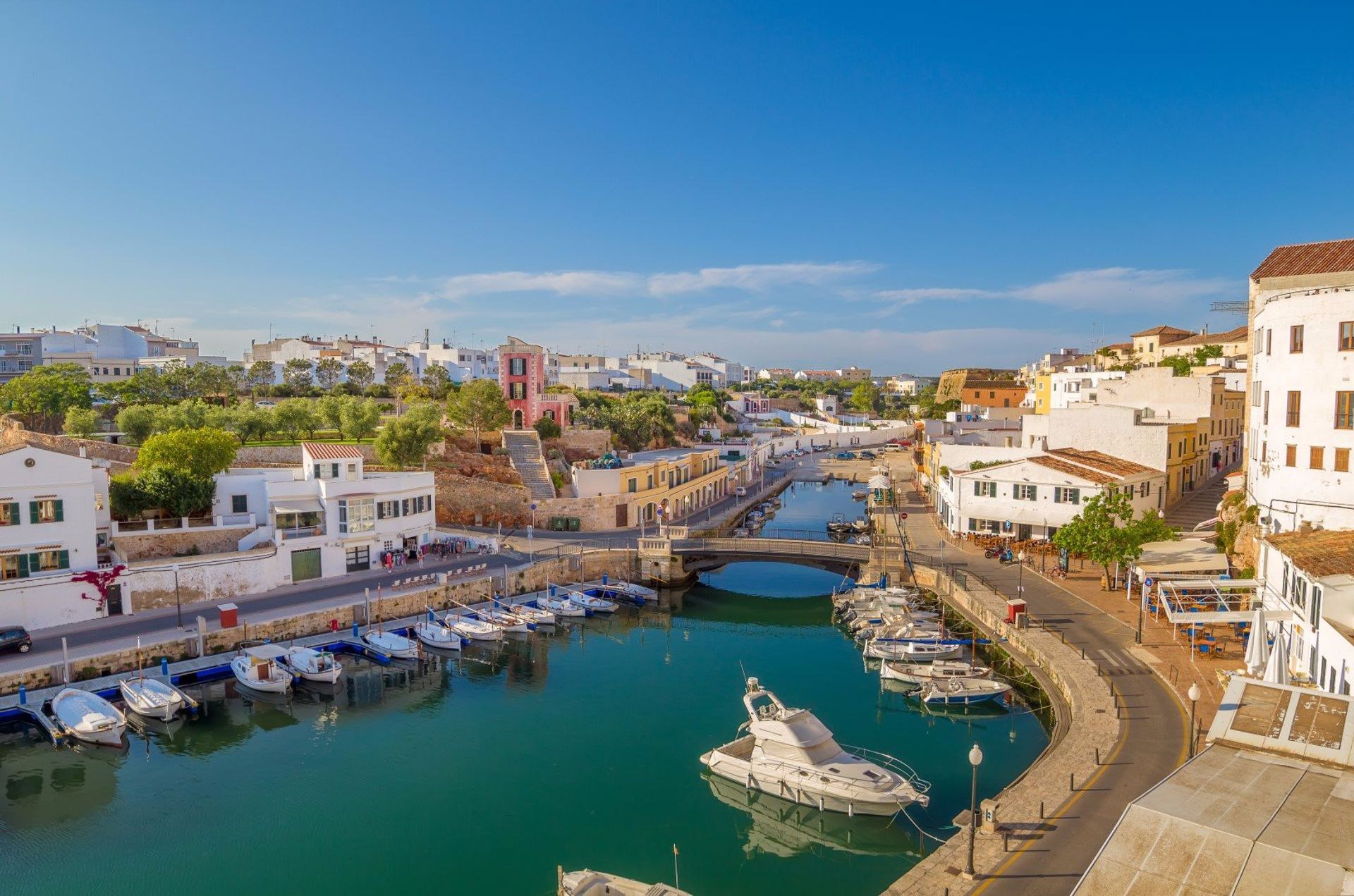 The historical Port de Cuitadella, on the western tip of Menorca