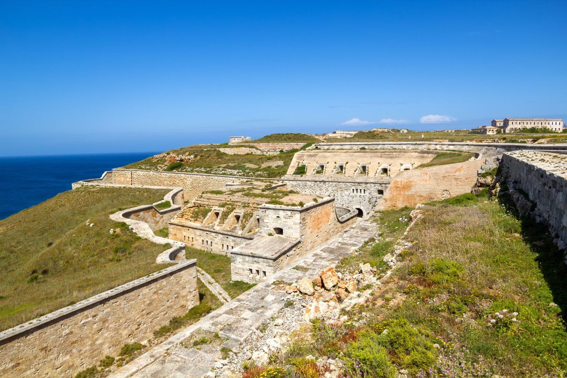 The La Mola Fortress of Isabel II on Mahon's northern peninsula 