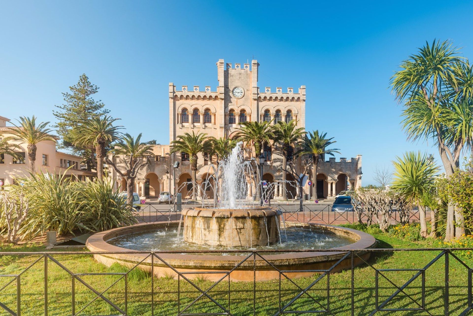 The fountain in front Ciutadella's town hall