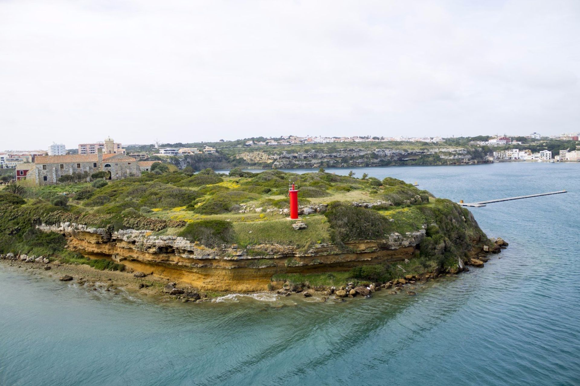 The imposing King Island in the middle of Maó-Mahón harbour