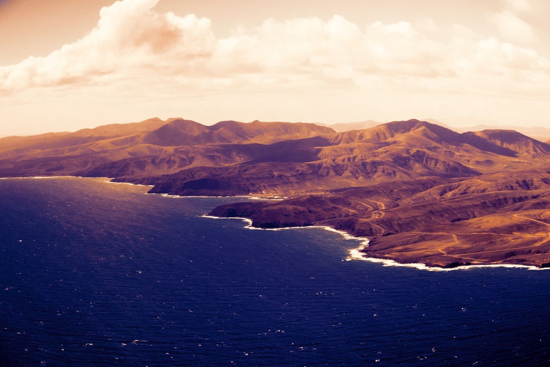 The vast volcanic landscape of Tenerife's coast