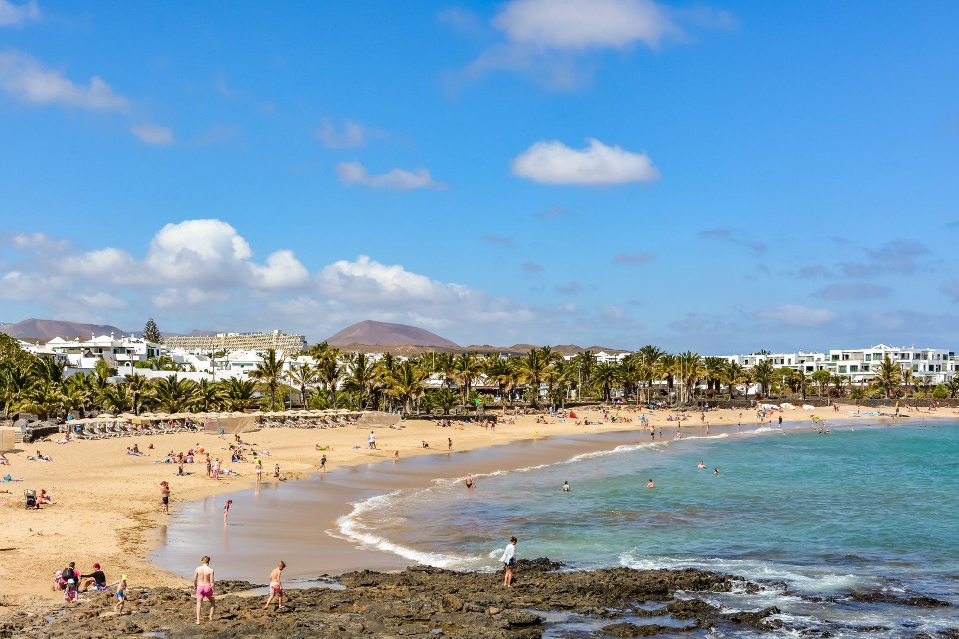 Costa Teguise's stunning blue waters - a tourist resort on the island's east coast in Teguise district