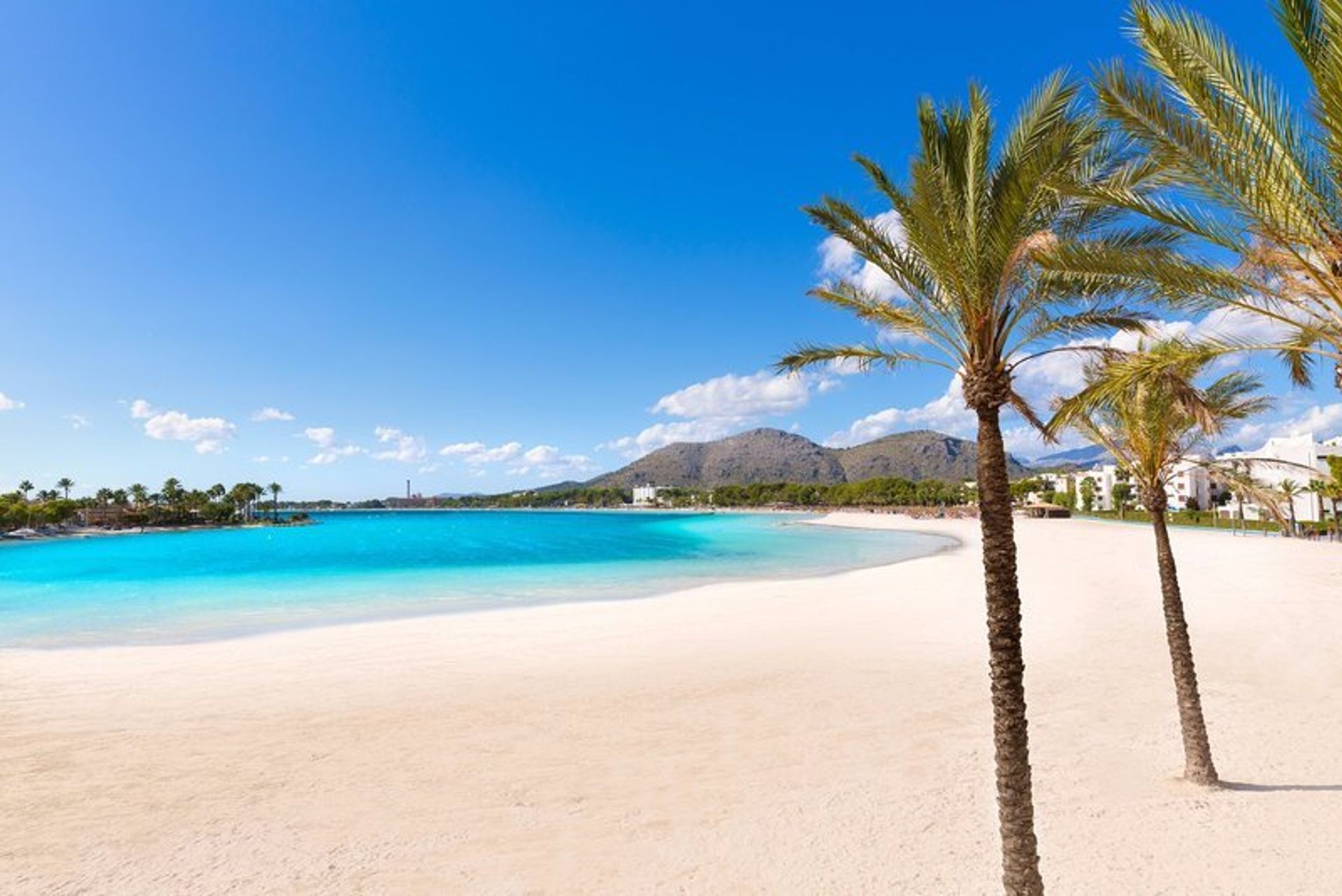 Postcard-perfect Alcudia beach in north eastern Majorca