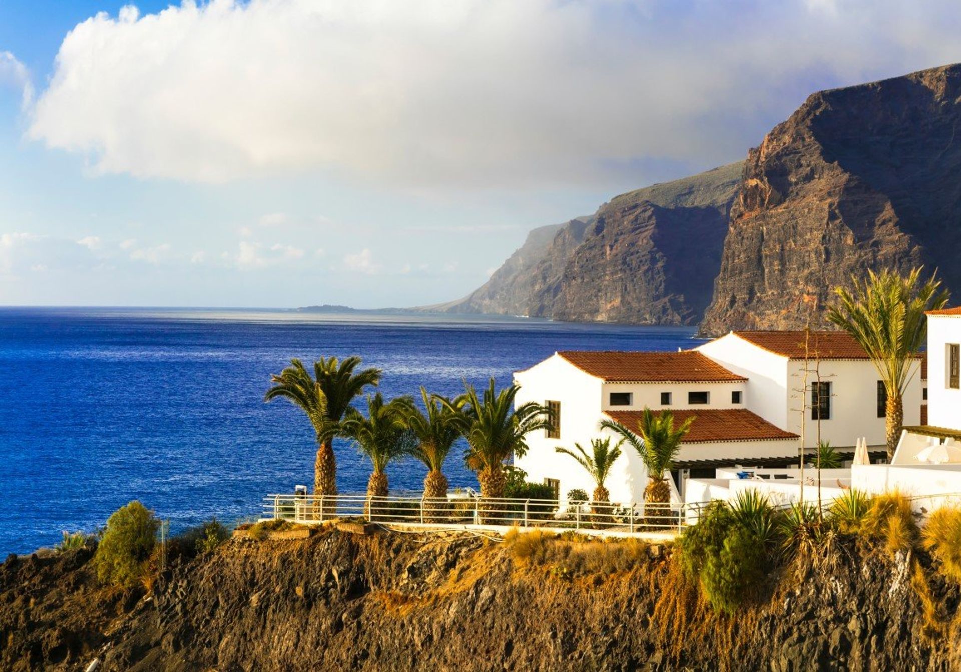 Villas and apartments overlooking Tenerife's rocky coast