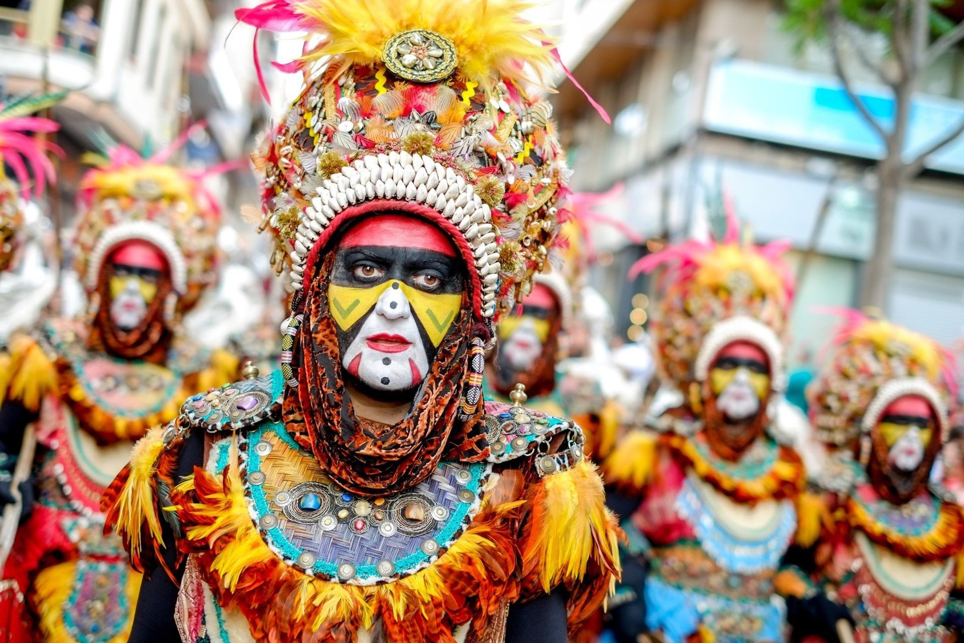 Colourful costumes at the Moors and Christians festival, Villajoyosa.