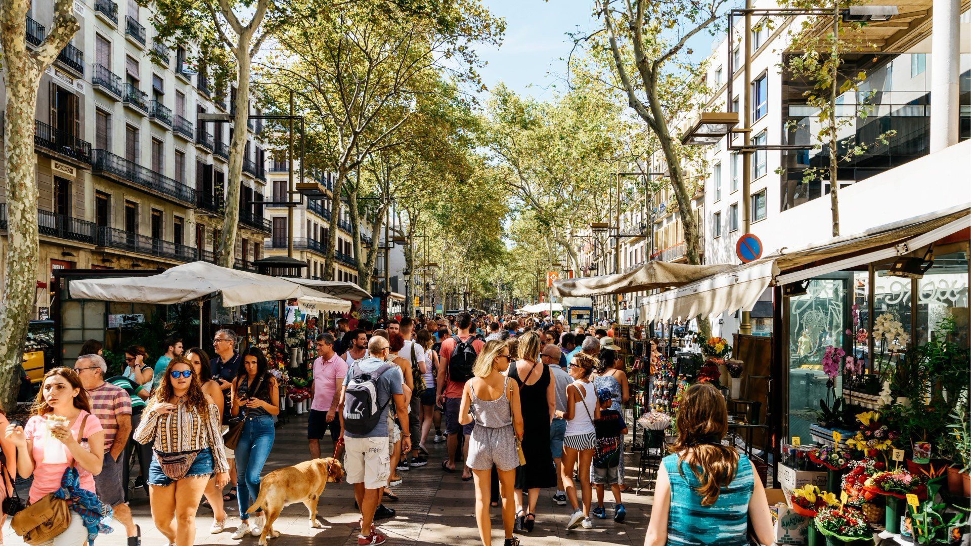 La Rambla boulevard, the most famous in Barcelona