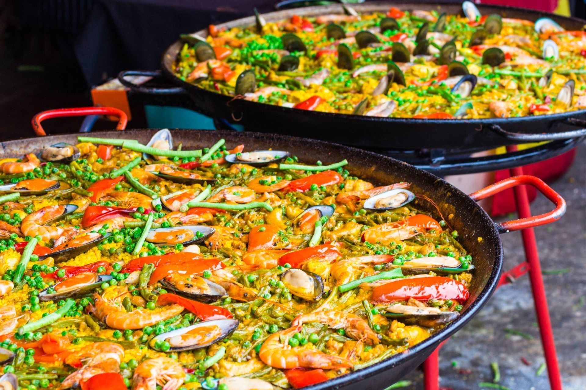 Traditional Spanish seafood Paella