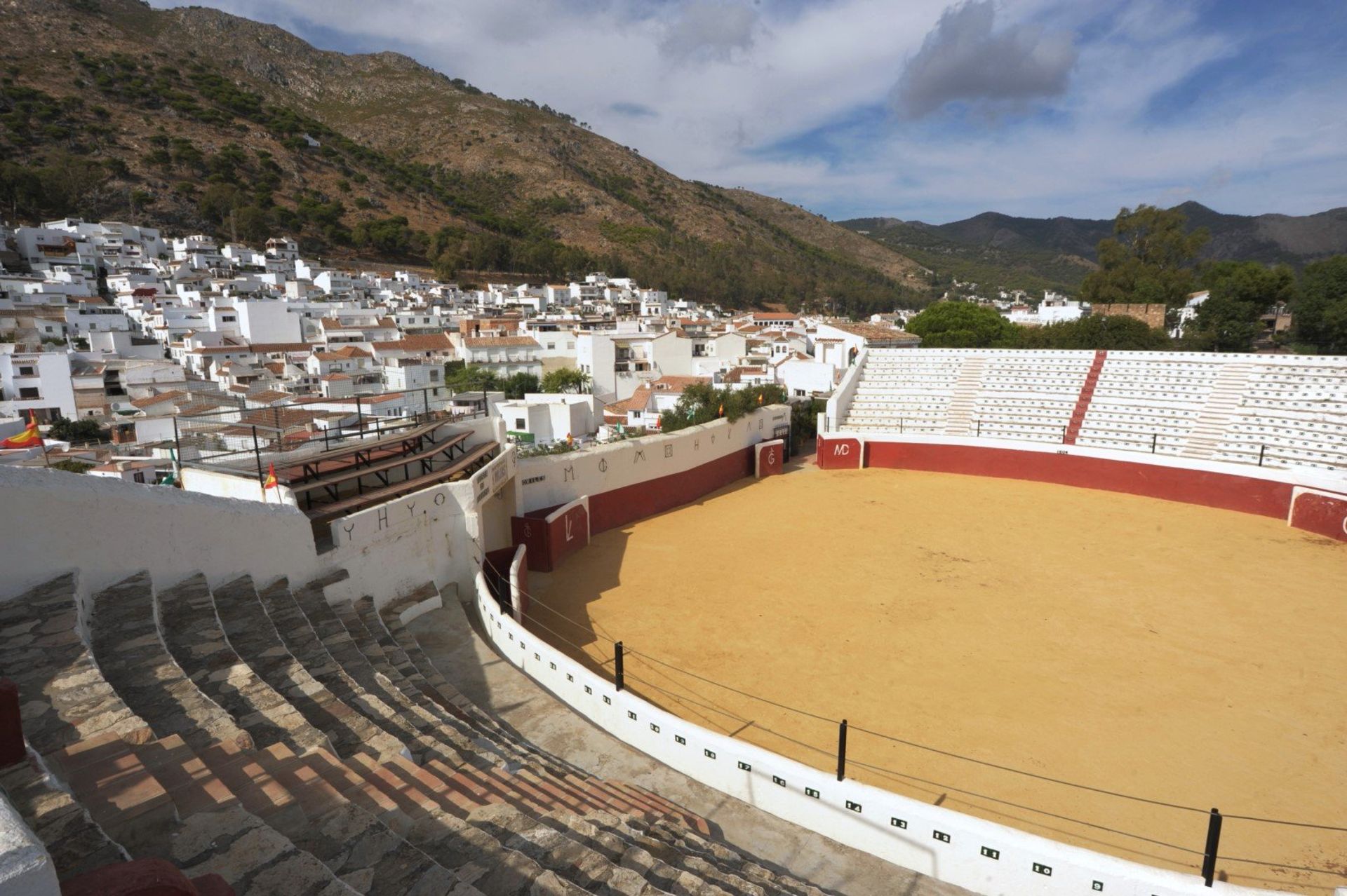 Famous Mijas bullring at a small square within the walking distance from the centre