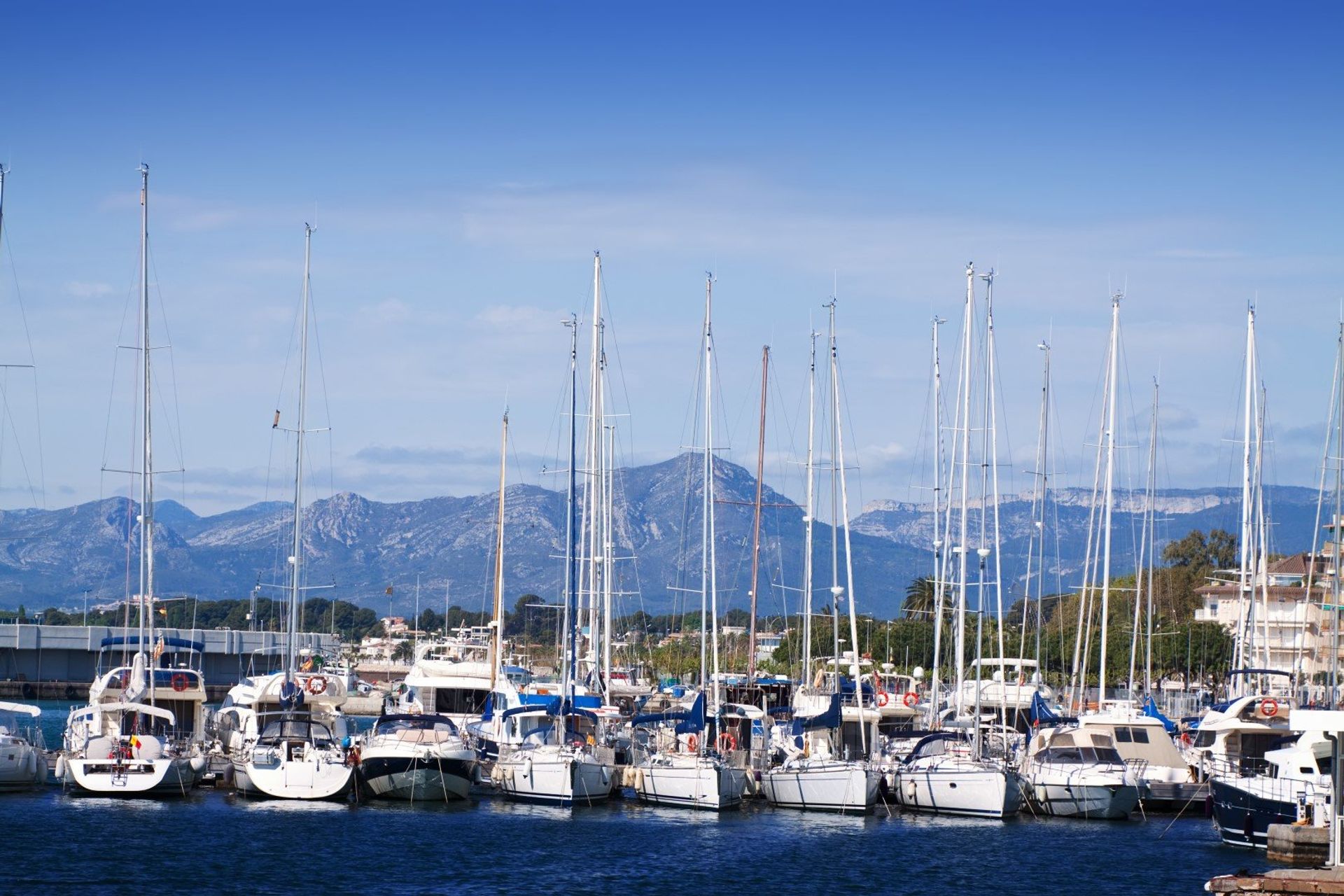 Yachts adorning the dock at Cambrils, near Salou, in Baix Camp