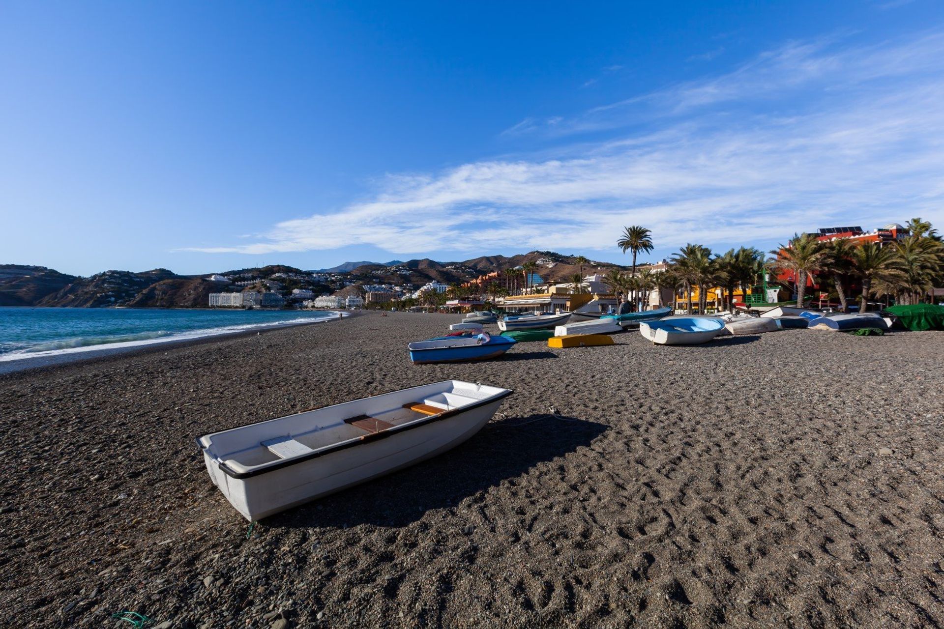 Fishing boats on the beach in Almunecar