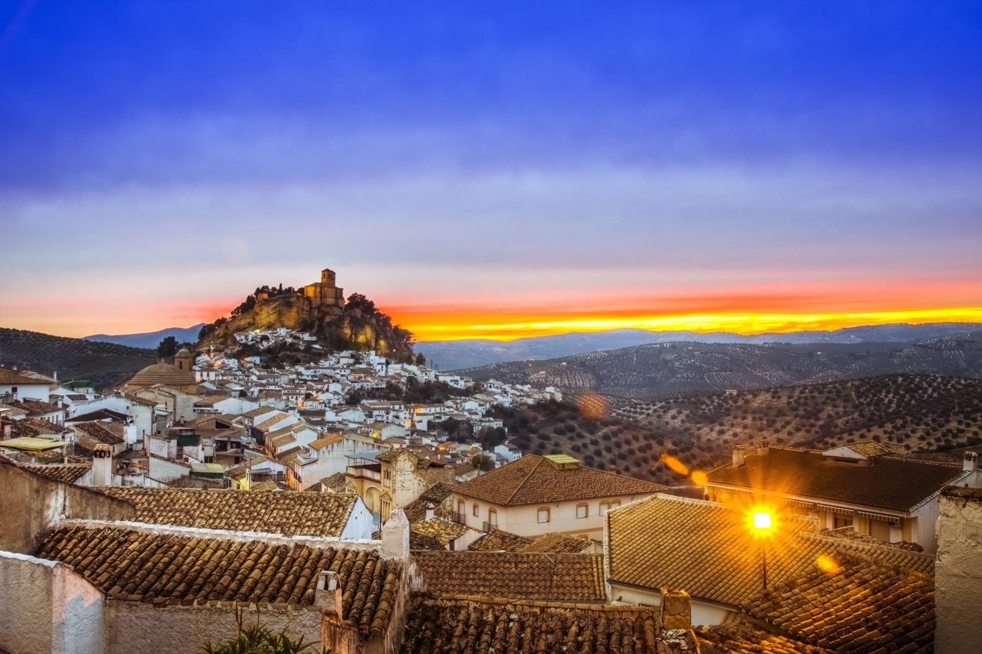 Sunset over Granada city
