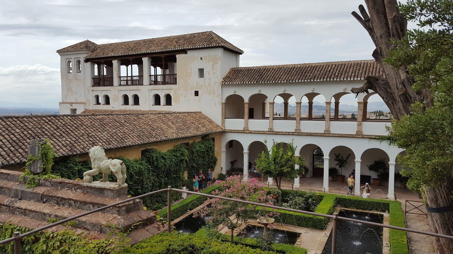 The ancient gardens and fortress of Alhambra