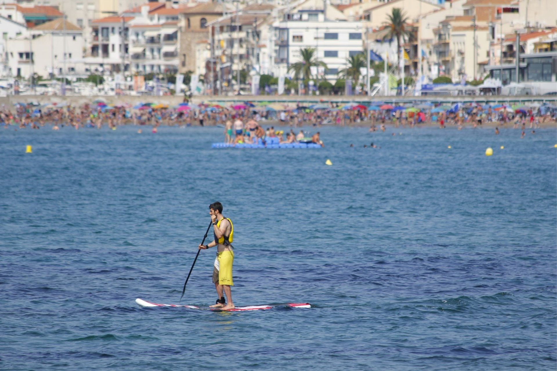 Paddleboarding on the beach