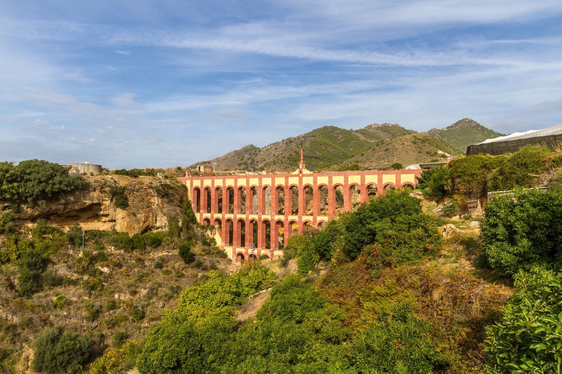 The 19th Century Eagle Aqueduct, a historic jewel of Spanish architecture, south west of Nerja