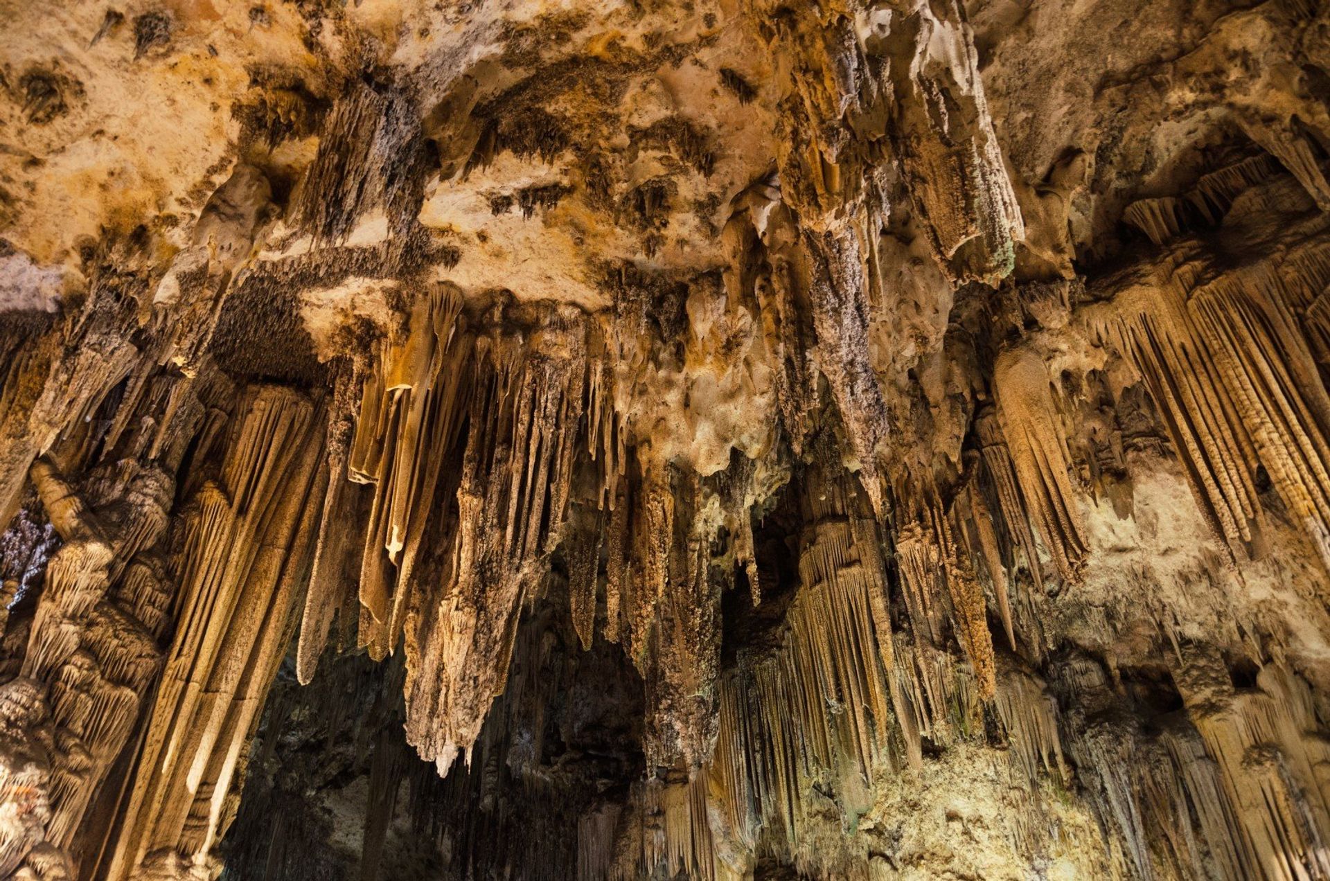 Stalactites and stalagmites in the famous Nerja Caves, a 5-minute drive from Nerja's centre