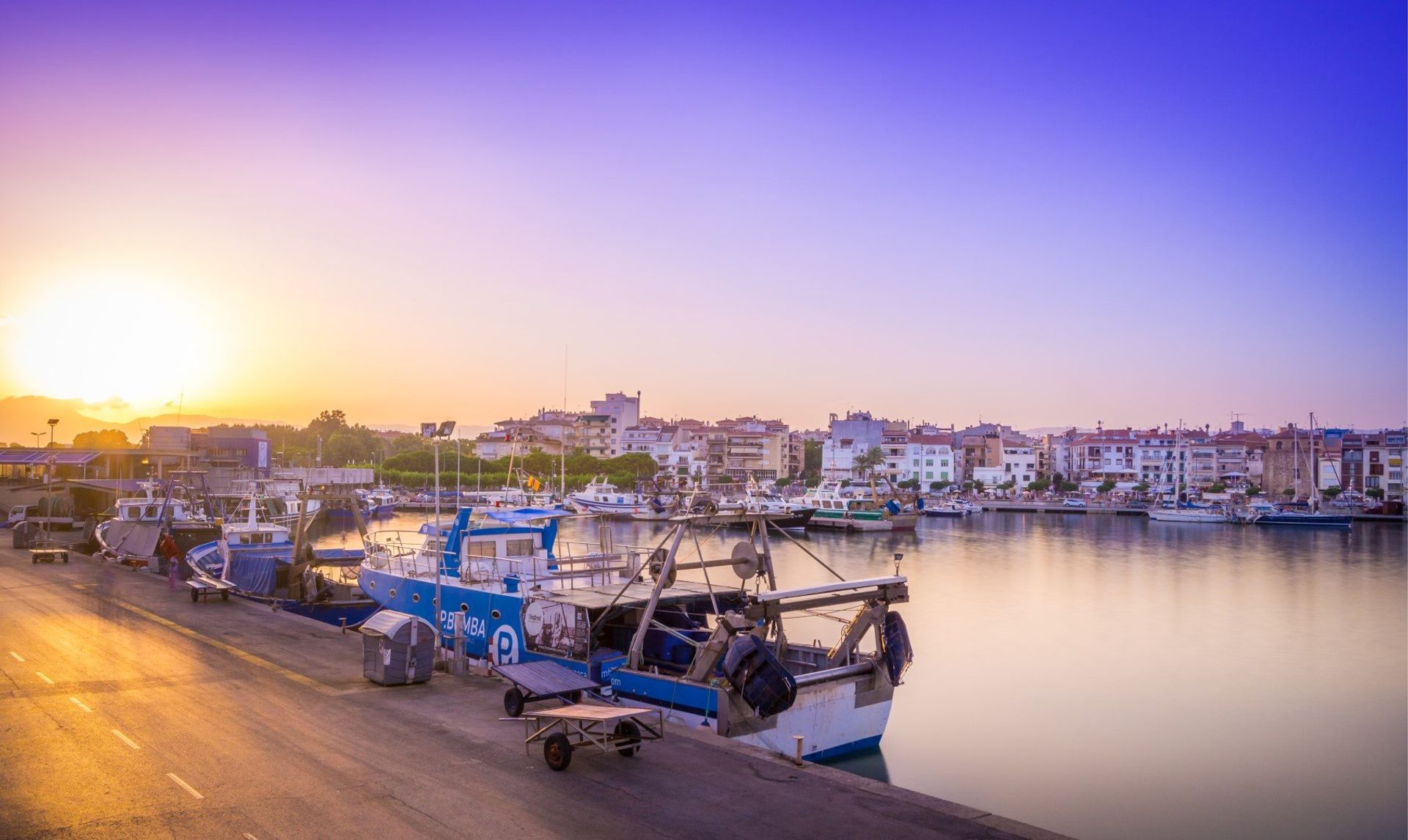 Cambrils port at sunset