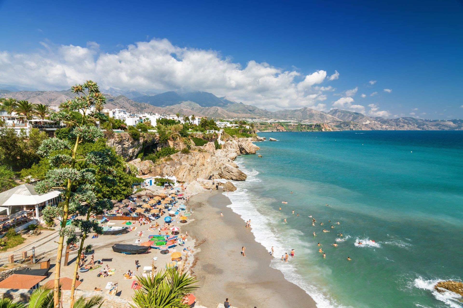 Glorious views of the Mediterranean sea from the Balcón de Europa, Nerja