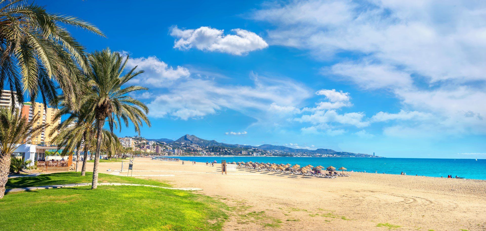 Málaga's most popular beach Malagueta, is a 10-minute walk from the city's centre, stretching 1,200m