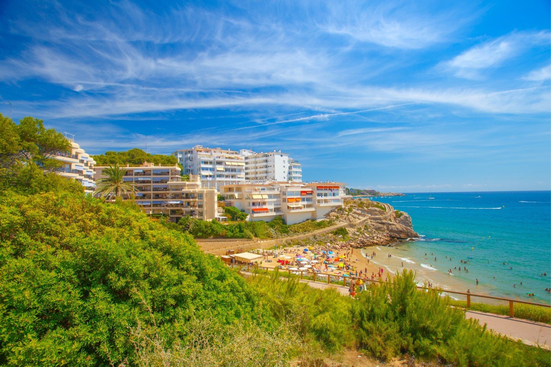 Cityscape of Salou and its surrounding green landscape