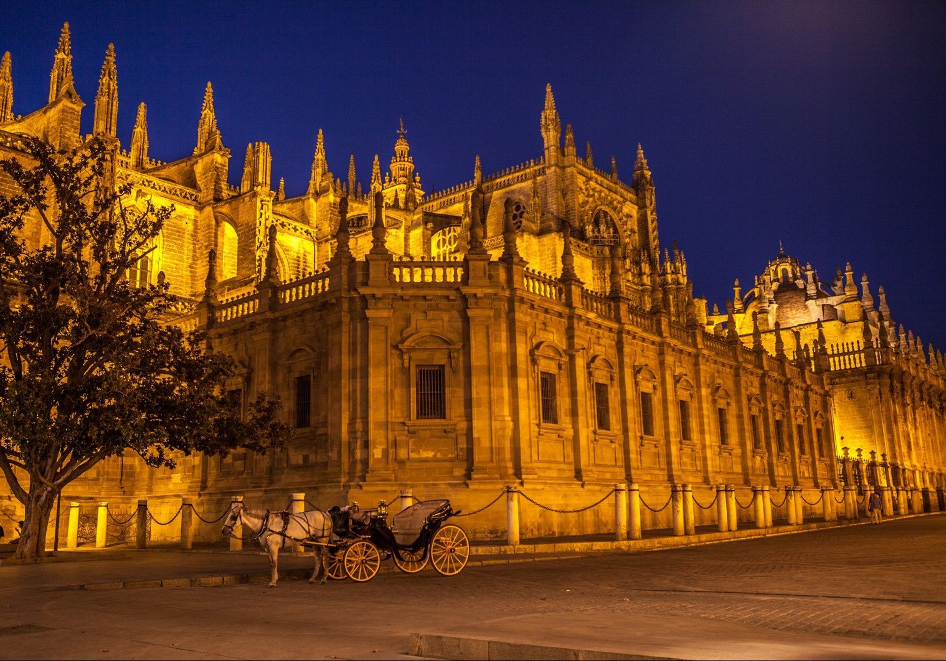 The 16th century Seville Cathedral in Seville city is the third largest church in the world and the world's largest Gothic church!