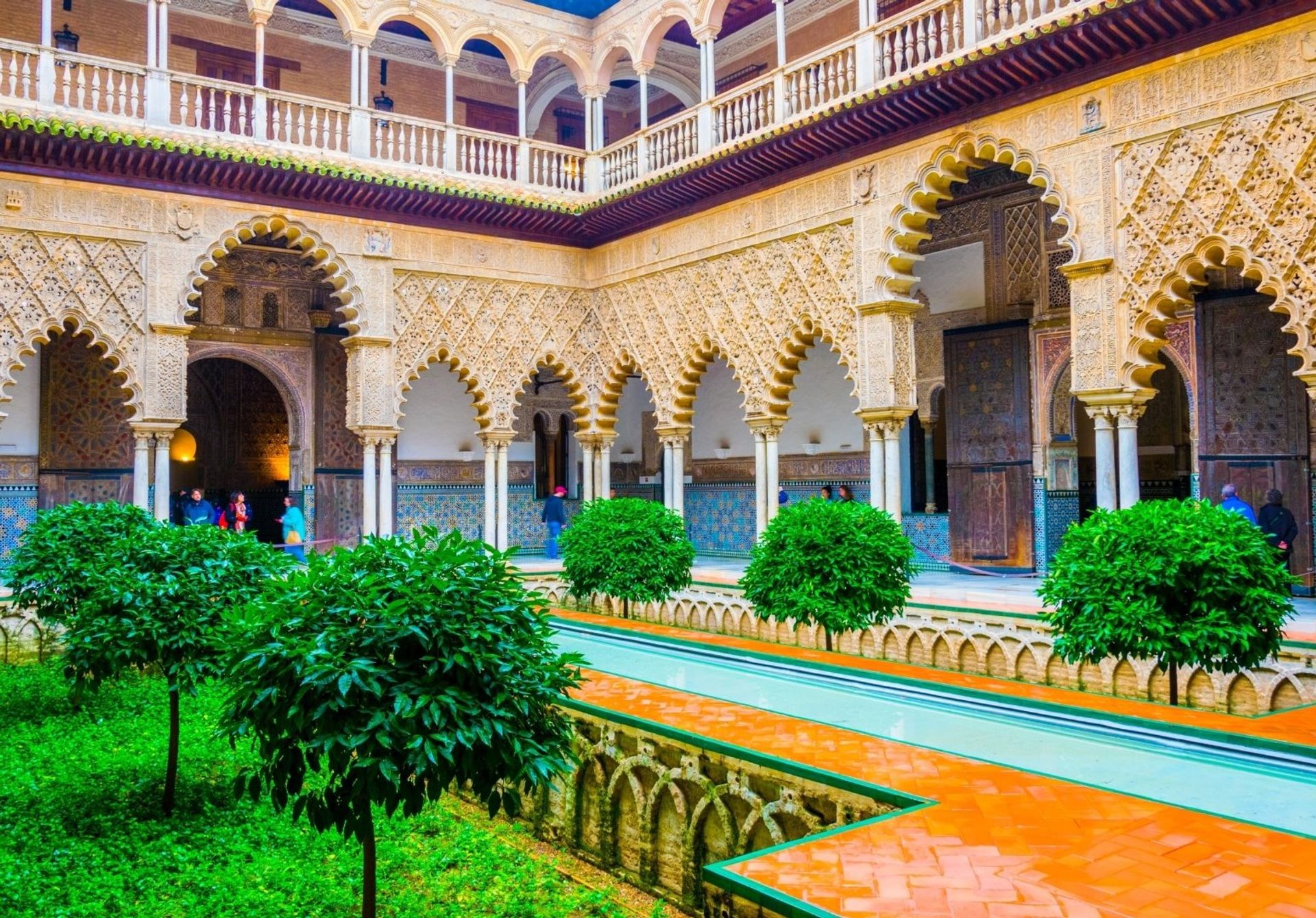 The monumental Alcazar in Seville was declared a World Heritage Site by UNESCO in 1987