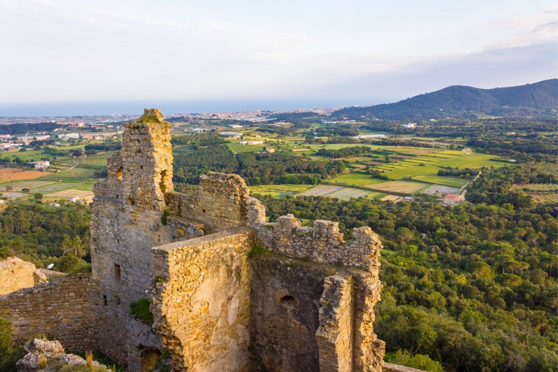 The ancient ruins of Palafolls castle, in-between Blanes and Tossa de Mar