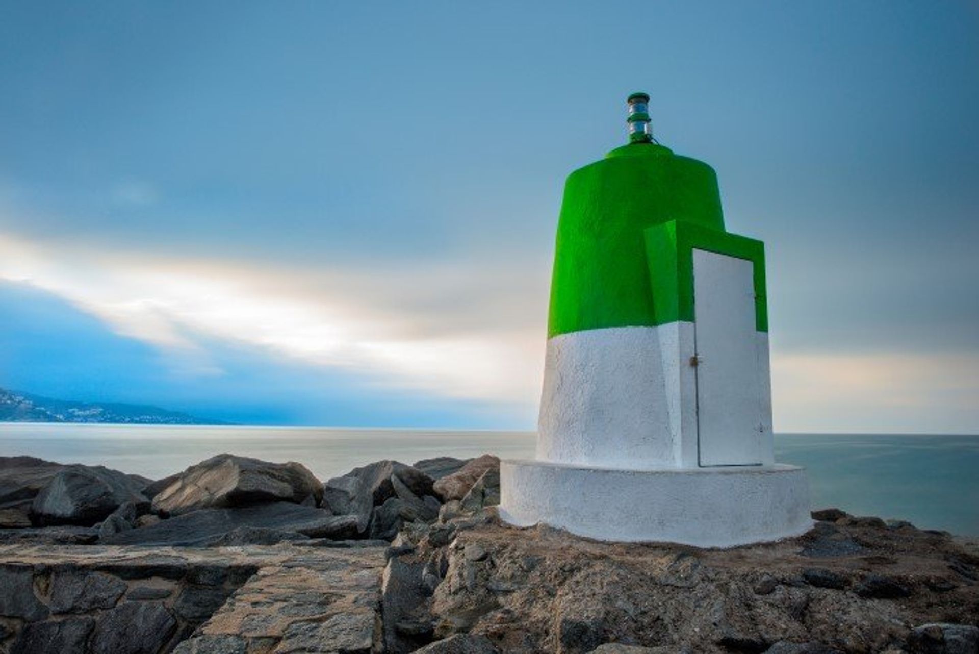 Its modern lighthouse overlooking the marina