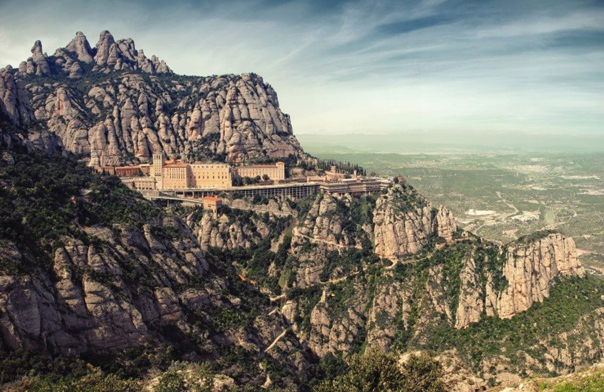 Santa Maria de Monseratt Monastery provides majestic views from its 1,200m-high mountain