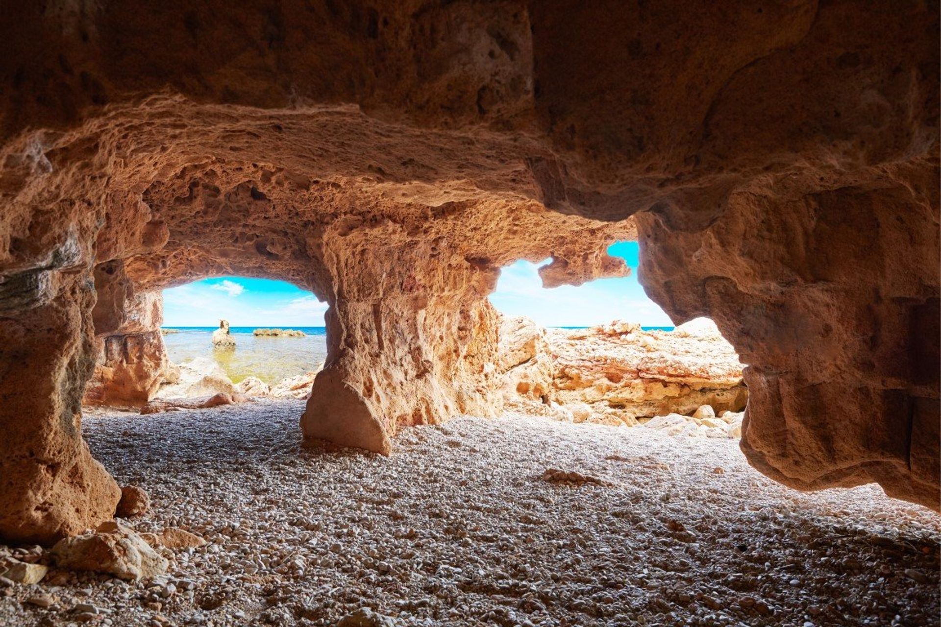 The natural beaches of La Rotas are home to some beautiful caves