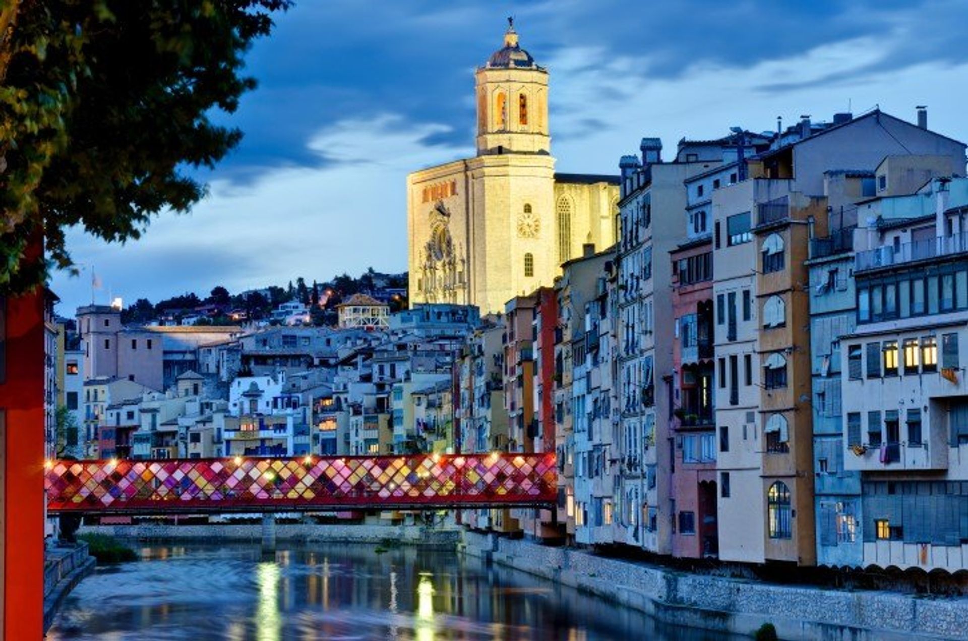 Girona's Eiffel Bridge, decorated during a flower festival