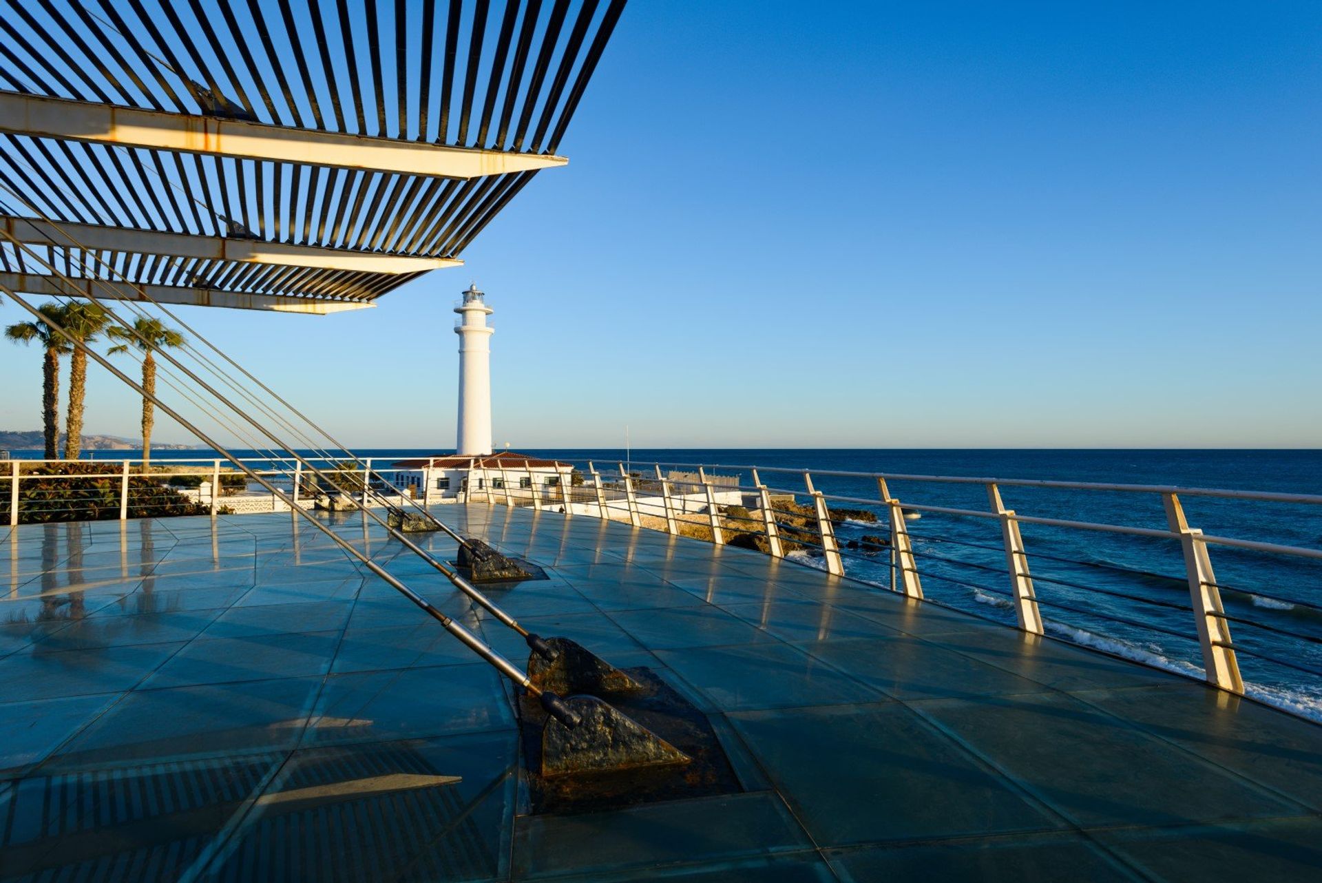 Enjoy spectacular views over the Mediterranean and Torrox Lighthouse from the viewpoint at Torrox Costa's beach promenade