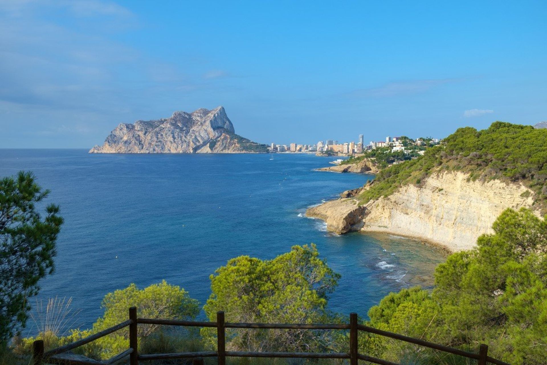 Take a scenic stroll along the coast with Penon de Ifach Natural Park in the distance, between Calpe and Moraira