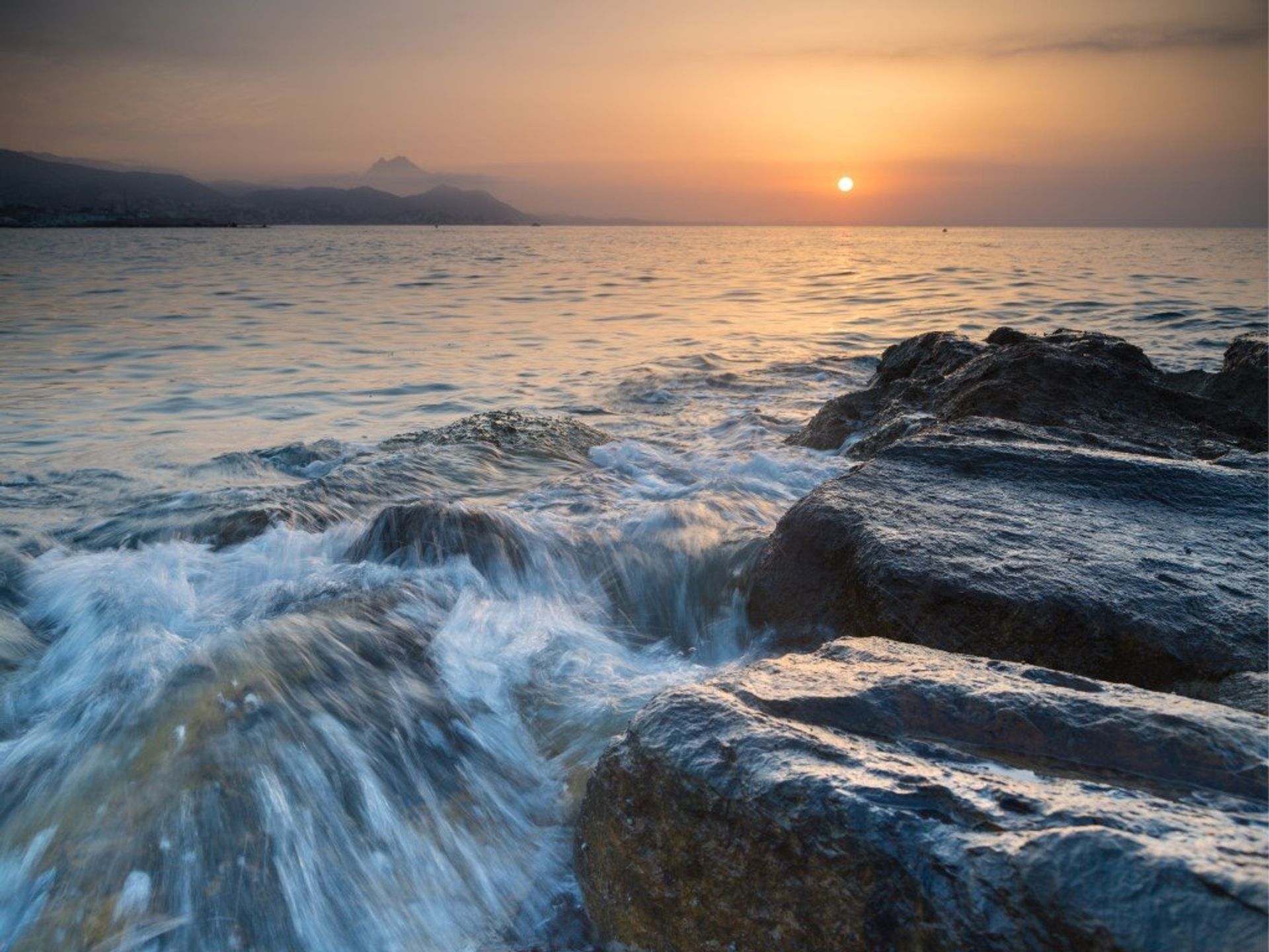 Take a romantic sunset stroll along the 12km of Mediterranean coastline