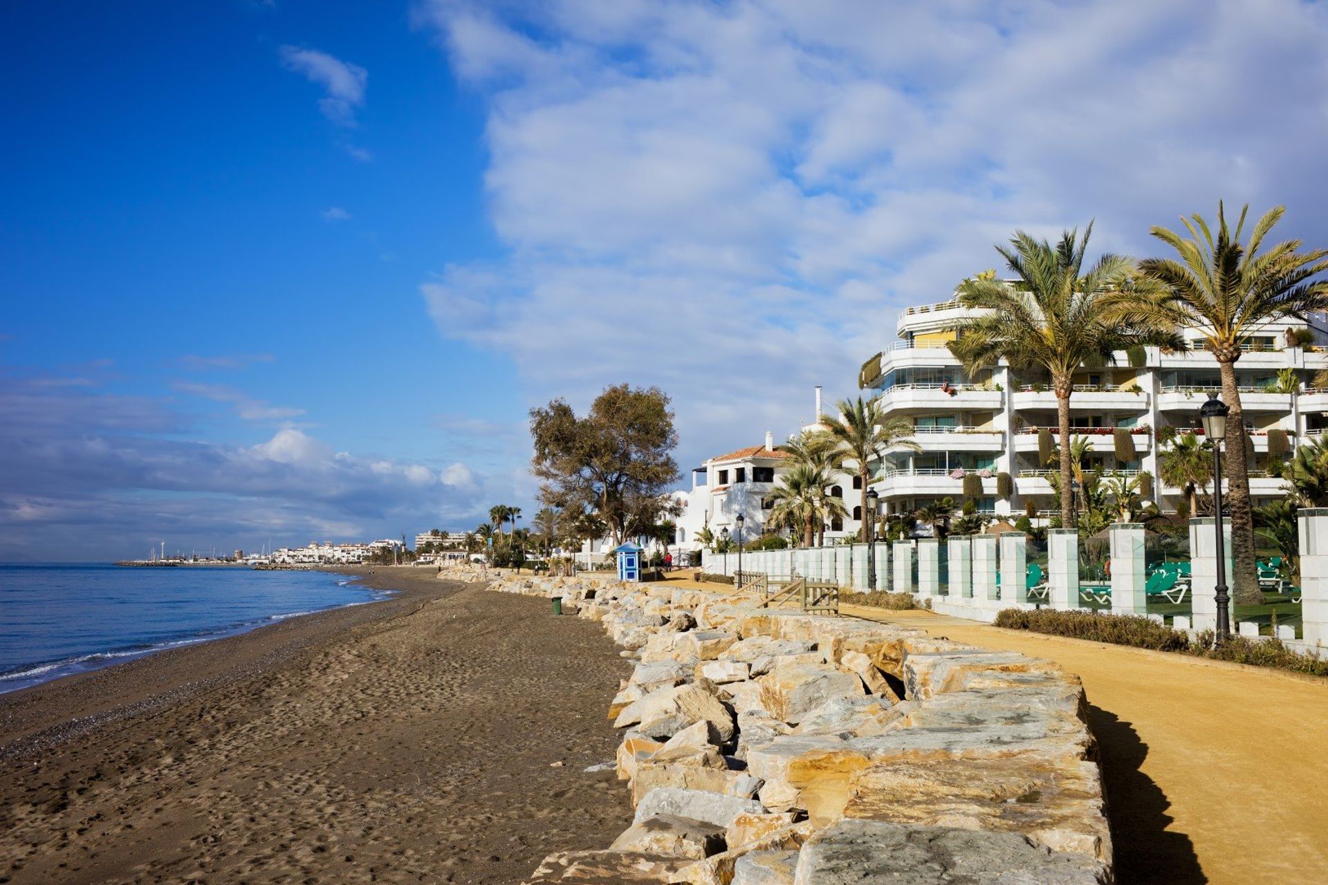 Have a relaxing stroll down the beach promenade with a backdrop of the sparkling Mediterranean