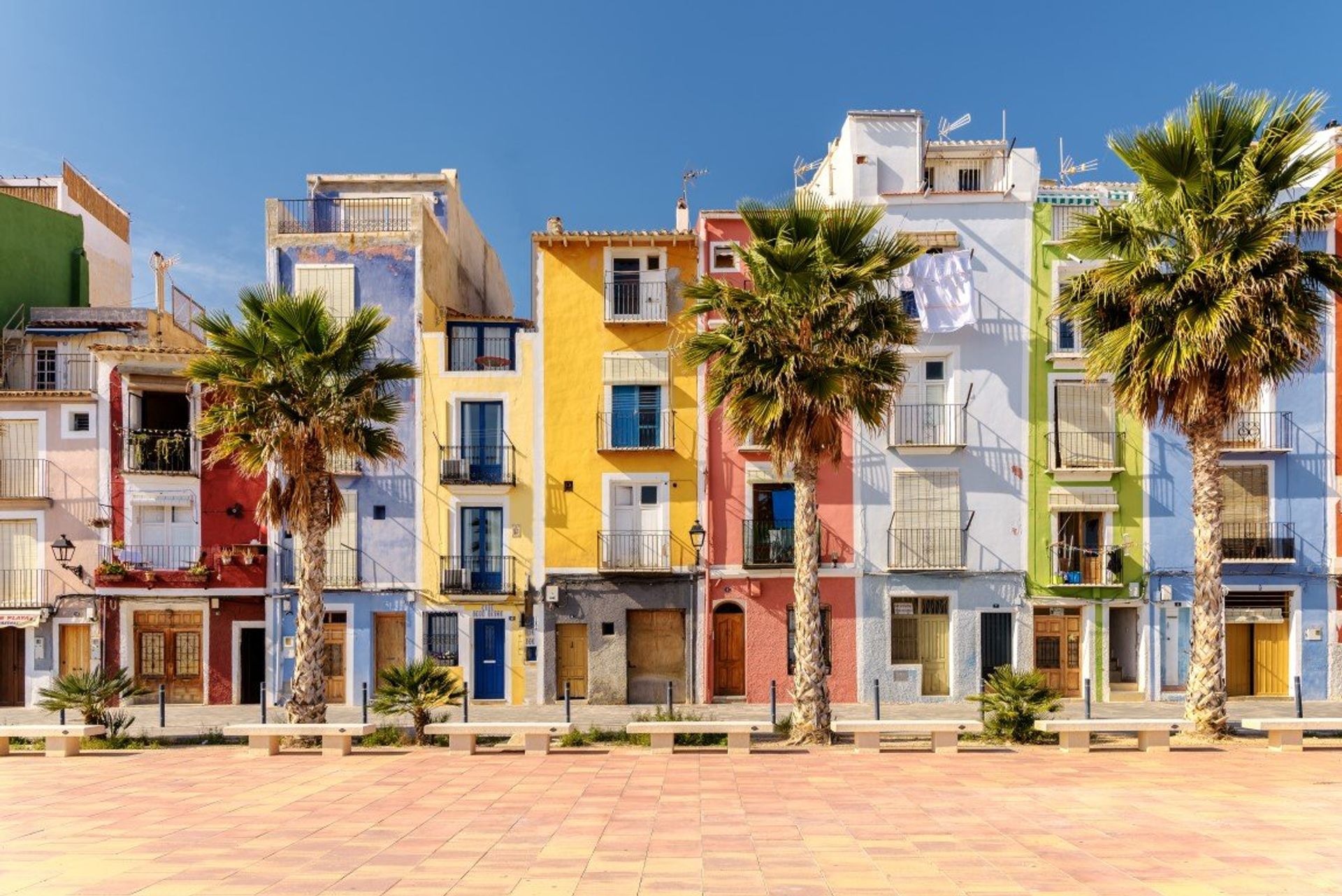 The colourful houses along the coast add authentic Spanish charm