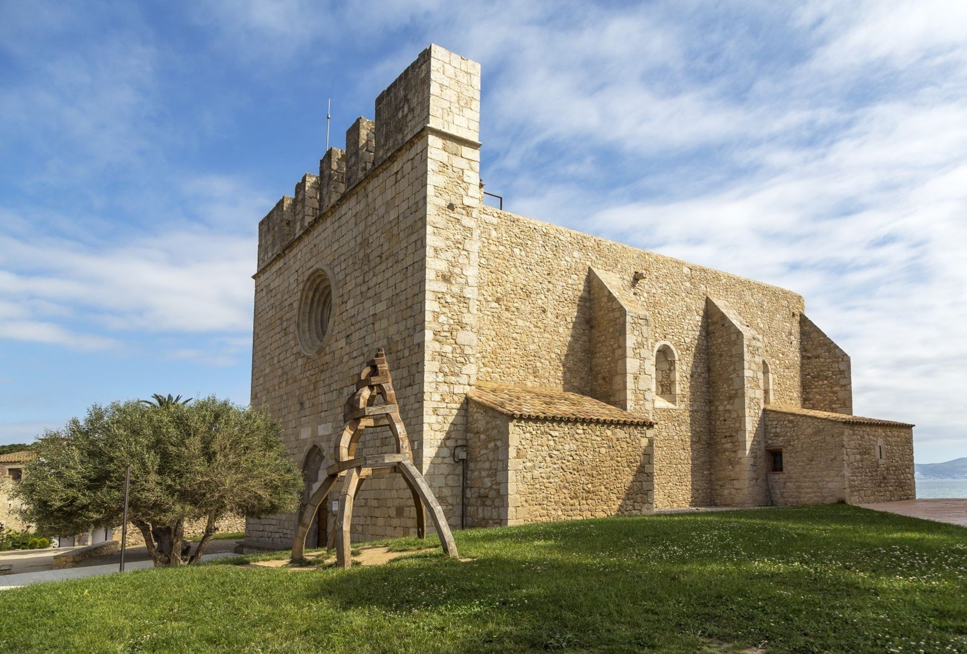 Sant Marti d'Empuries Church in the old town still amazes with its interesting Gothic architecture 