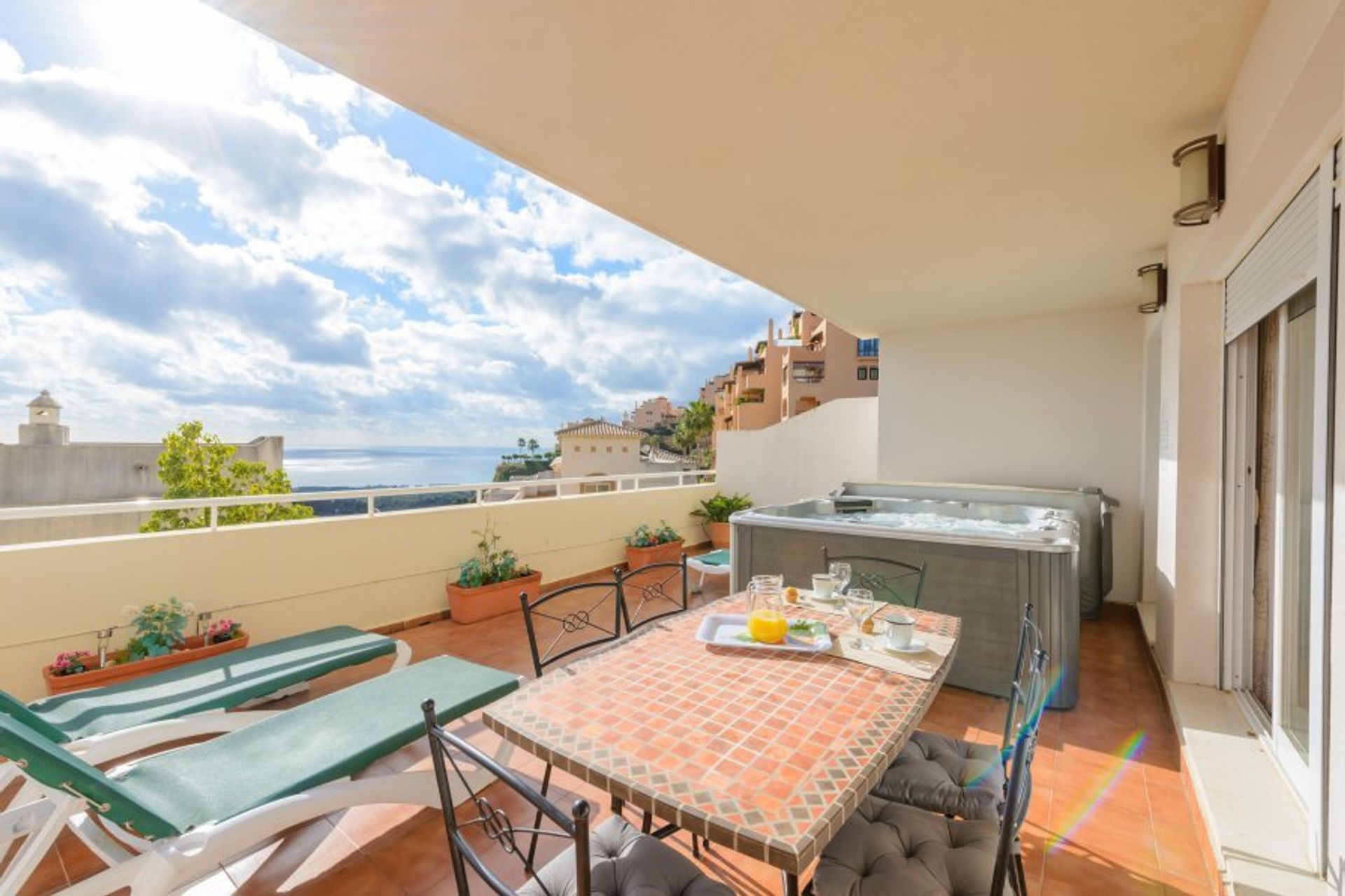 Stay in one of our apartment rentals overlooking the beach and Mediterranean
