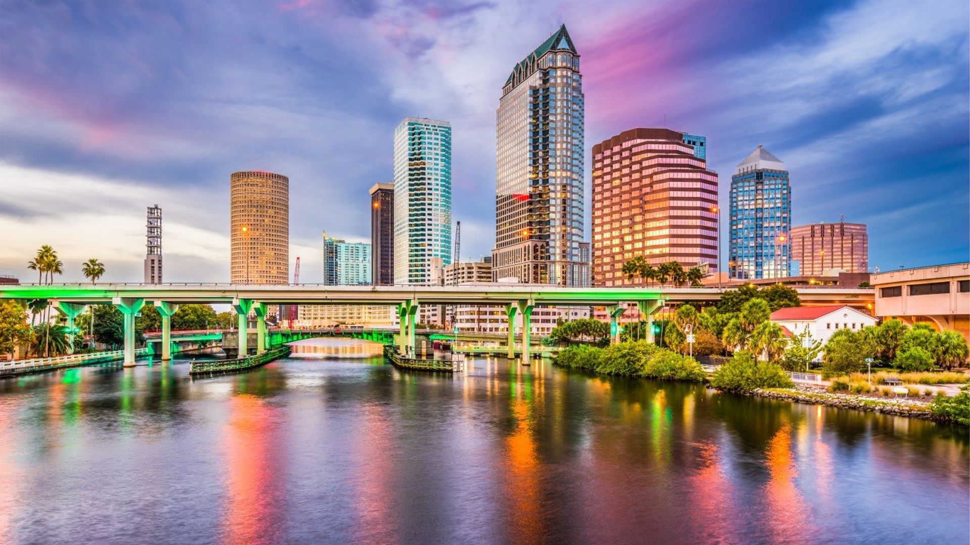 Tampa city on the west coast of Florida, is home to Busch Gardens, Adventure Island and the Florida Aquarium