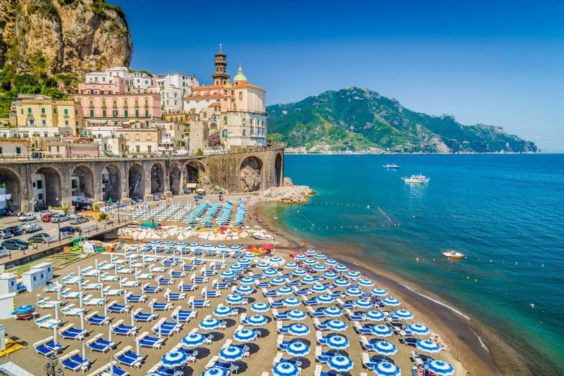 Enjoy a luxury stay on the Amalfi coast, boasting glorious beaches and charming pastel-coloured fishing villages
