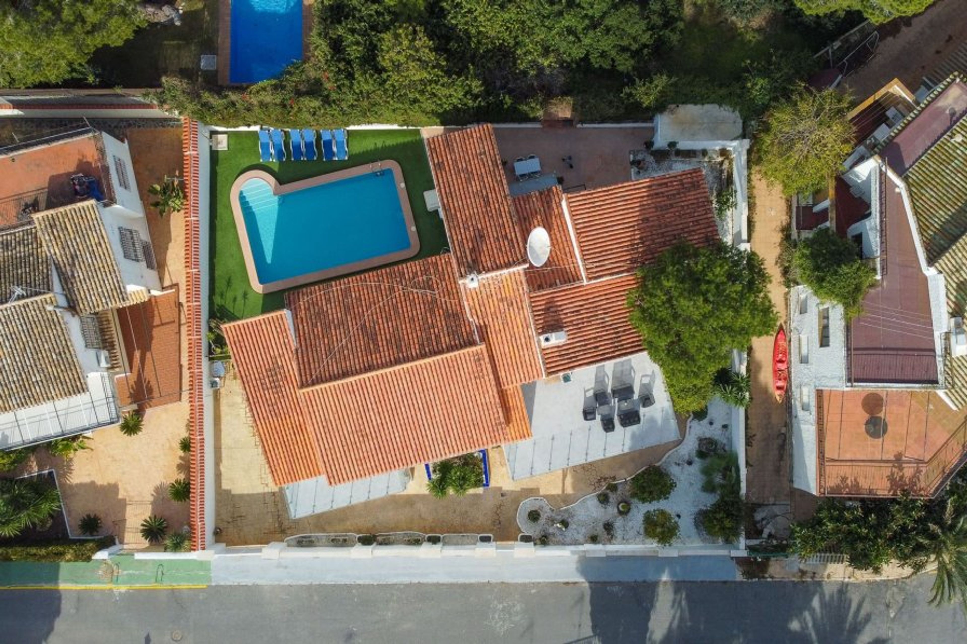 Aerial view of villa