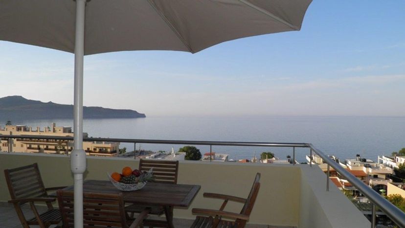 Villa in Agia Marina, Crete: Blue Villa II breathtaking view from the veranda