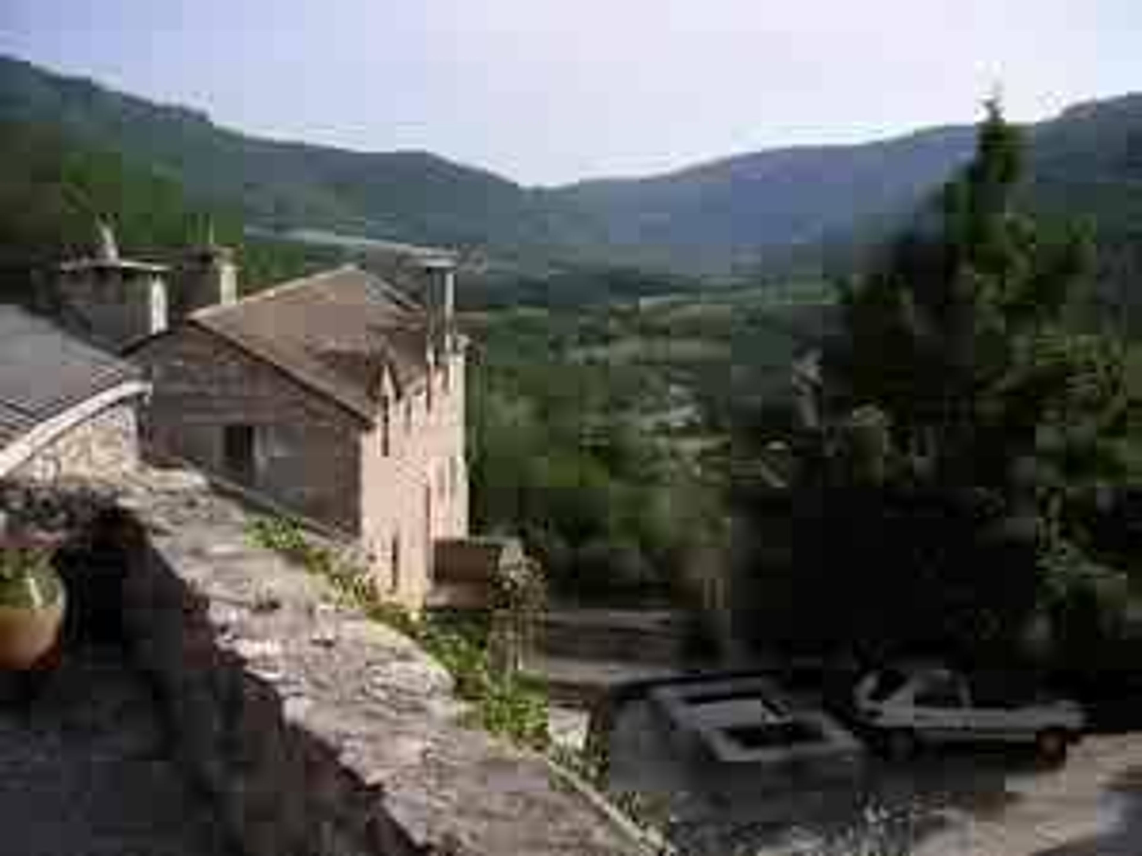 The view south down the valley from garden