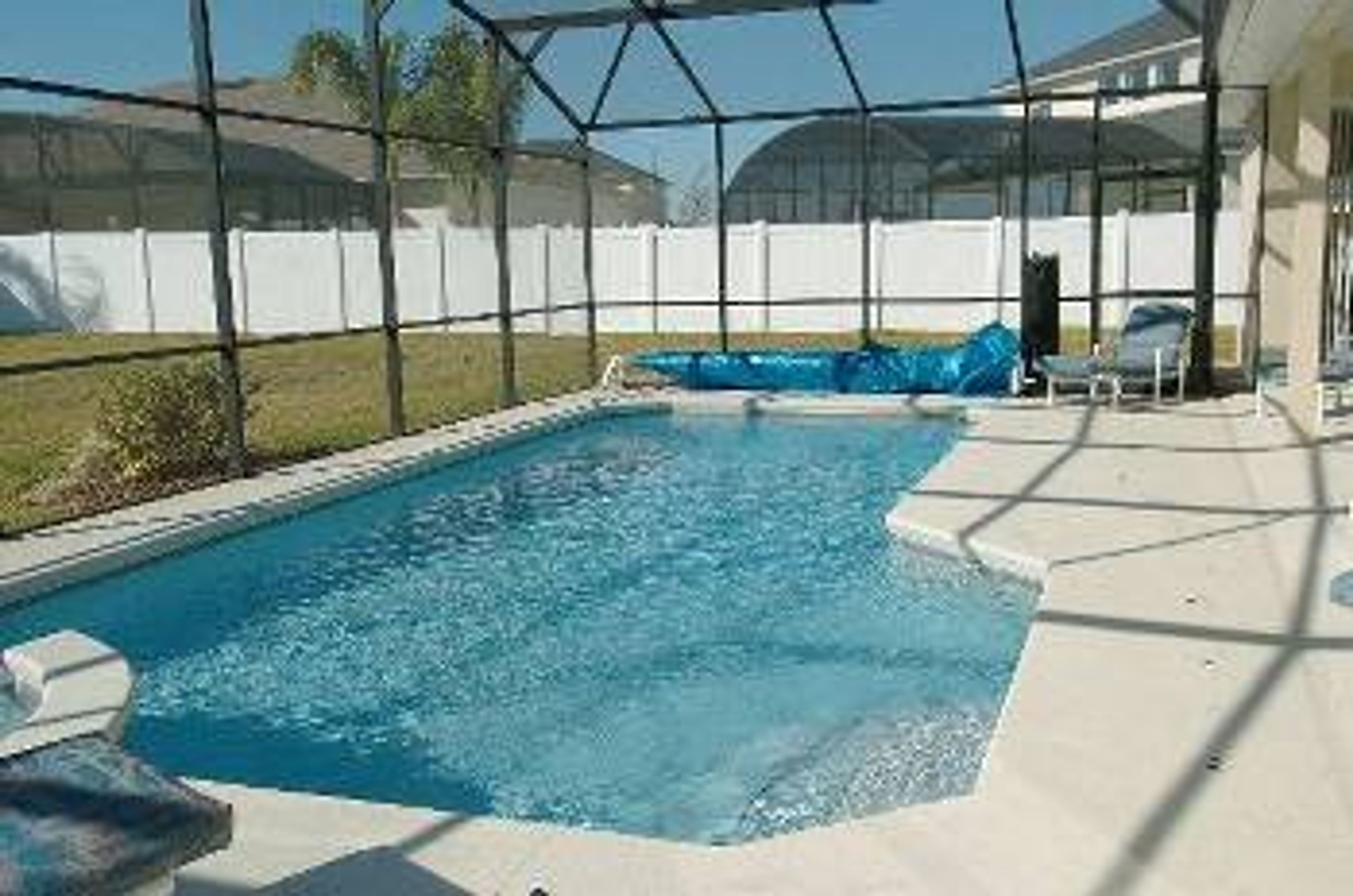 Fully Enclosed - Pool and patio area with garden