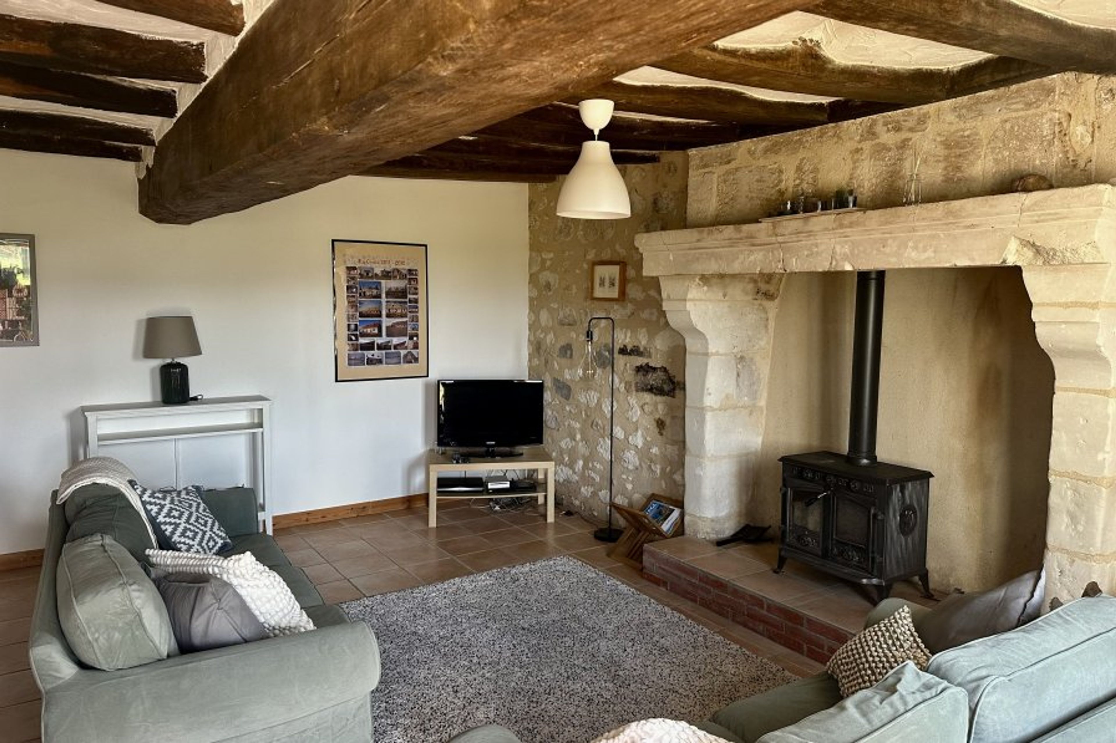 Lounge with log burner