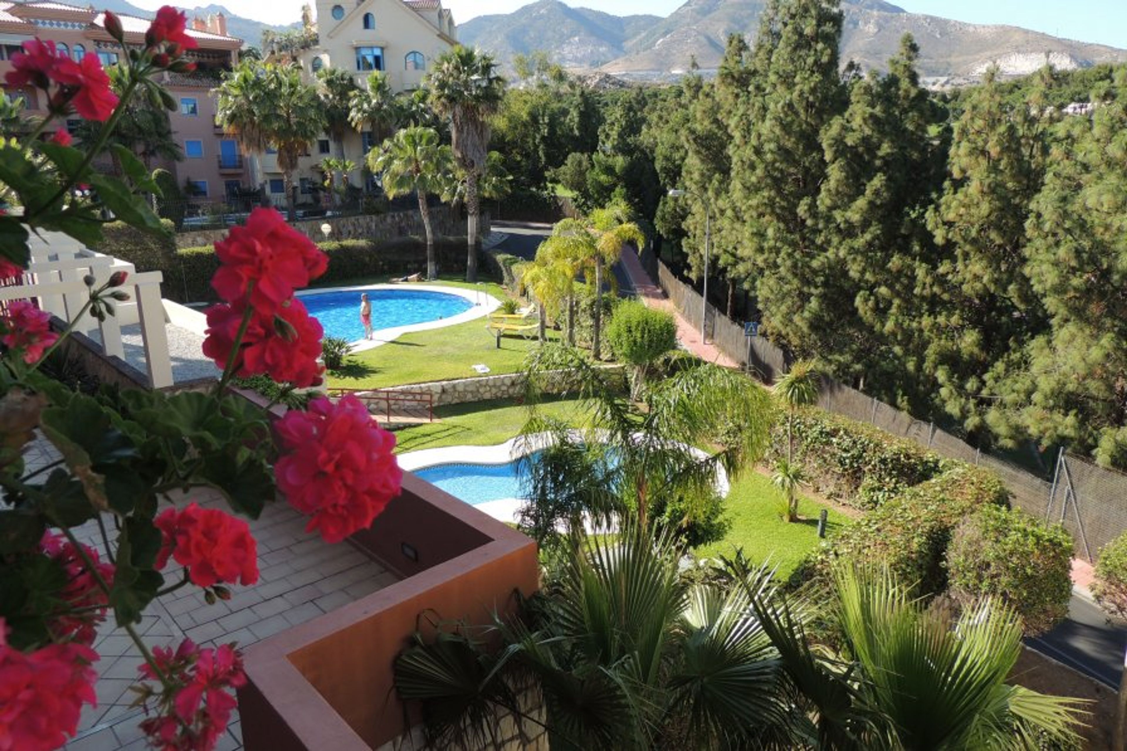 A photo of the communal swimming pool, a short walk from the aptment. 